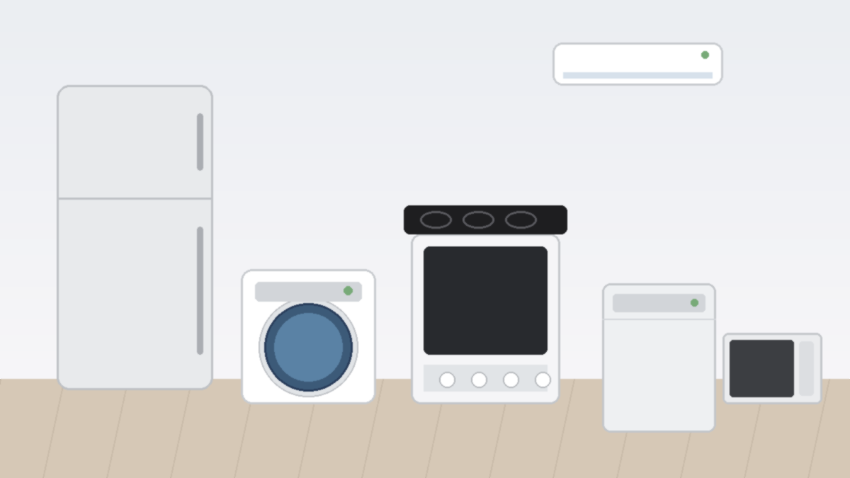 Home appliance set for a kitchen